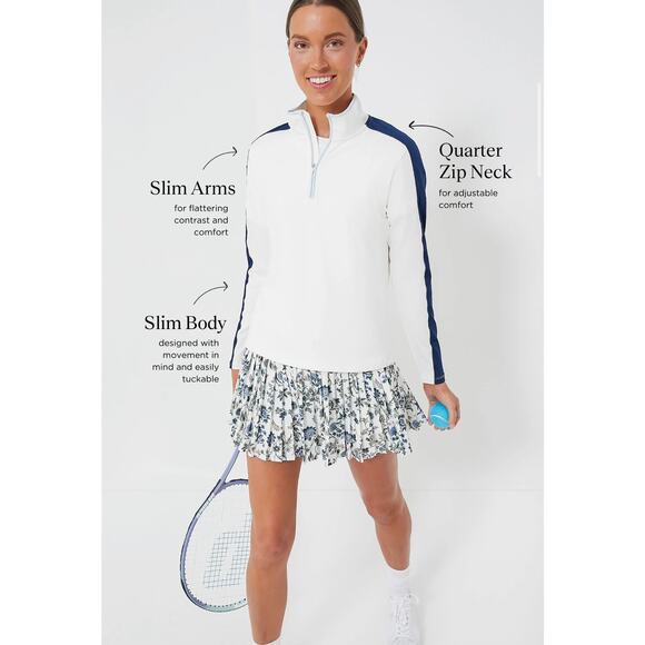 TUCKERNUCK Sport White and Navy Carver Quarter Zip Tee NWT Size XXL - Picture 3 of 13